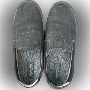Olakai Men’s Canvas Loafer size 8 Grey Blue